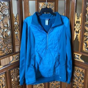 Champion Duo Dry Teal Jacket Women Sz XXL 1/2 Zip Long Sleeve Quilted Adult